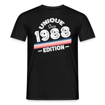 Unique Since 1988 Edition Birthday Vintage 1988 - Men's T-Shirt - black - Front - AI Model Male 178 light (178cm)