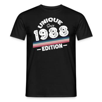 Unique Since 1988 Edition Birthday Vintage 1988 - Men's T-Shirt - black - Front - AI Model Male 178 light (178cm)