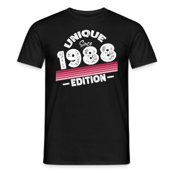 Unique Since 1988 Edition Birthday Vintage 1988 - Men's T-Shirt - black - Front - AI Model Male 178 light (178cm)