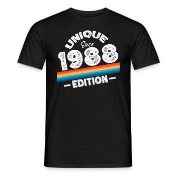 Unique Since 1988 Edition Birthday Vintage 1988 - Men's T-Shirt - black - Front - AI Model Male 178 light (178cm)