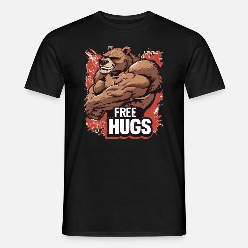 Bodybuilder Rough Bear - Câlins gratuits - T-shirt homme - noir