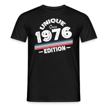 Unique depuis 1976 Edition Anniversaire Millésime 1976 - T-shirt homme - noir - Devant - AI Model Male 178 light (178cm)