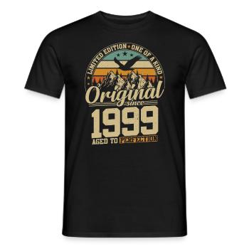 Anniversary journey through time 1999 - Men's T-Shirt - black - Front - AI Model Male 178 light (178cm)