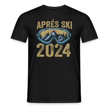 Happy Ski Team Adventure - Men's T-Shirt - black - Front - AI Model Male 178 light (178cm)