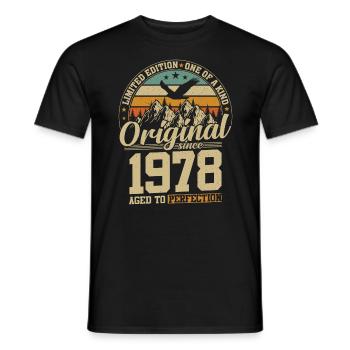 Vintage 1978 Birthday Joy - Men's T-Shirt - black - Front - AI Model Male 178 light (178cm)