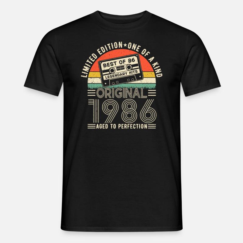 Vintage Geburtstagsfreude 1986 - Männer T-Shirt - Schwarz