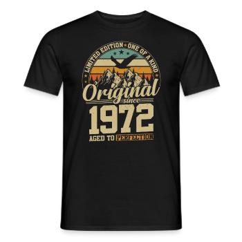 Golden vintage 1972 - Men's T-Shirt - black - Front - AI Model Male 178 light (178cm)