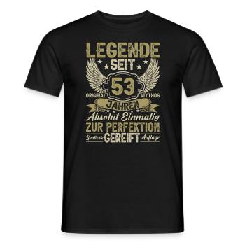 Legendär seit 53 Jahren - Männer T-Shirt - Schwarz - Vorne - AI Model Male 178 light (178cm)