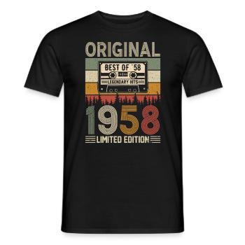 Geboren Legenden 1958 - Männer T-Shirt - Schwarz - Vorne - AI Model Male 178 light (178cm)