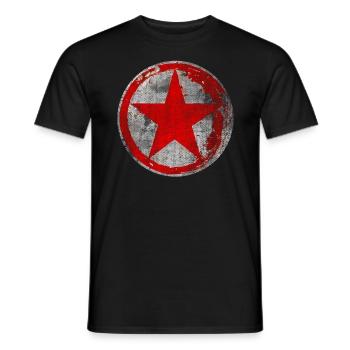 Sévère gauche contre droite rouge politique - T-shirt homme - noir - Devant - AI Model Male 178 light (178cm)