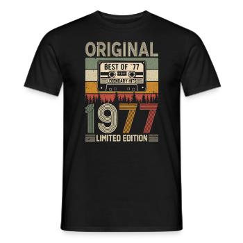 Vintage 1979 Birthday - Men's T-Shirt - black - Front - AI Model Male 178 light (178cm)