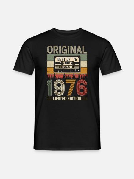 Anniversaire vintage 1976 - T-shirt homme - noir
