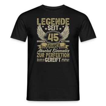 Legende seit 45 Jahren - Männer T-Shirt - Schwarz - Vorne - AI Model Male 178 light (178cm)