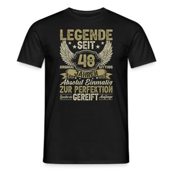 Legende seit 48 Jahren - Männer T-Shirt - Schwarz - Vorne - AI Model Male 178 light (178cm)