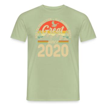 Happy 4 Years Party 2020 - Men's T-Shirt - sage - Front - AI Model Male 178 light (178cm)