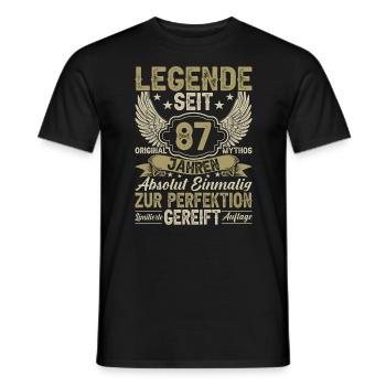 Legende seit 87 Jahren - Männer T-Shirt - Schwarz - Vorne - AI Model Male 178 light (178cm)