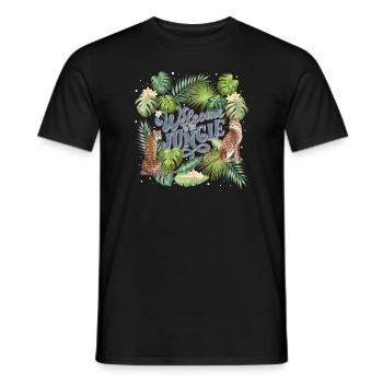 Les guépards et Bienvenue dans la jungle - T-shirt homme - noir - Devant - AI Model Male 178 light (178cm)