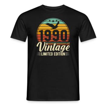 1990's Vintage Vintage Retro Design - Men's T-Shirt - black - Front - AI Model Male 178 light (178cm)