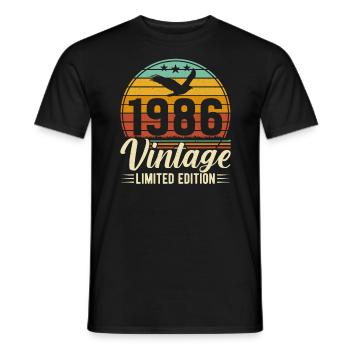 Stilvolles 1986 Geburtstagsjubiläum - Männer T-Shirt - Schwarz - Vorne - AI Model Male 178 light (178cm)