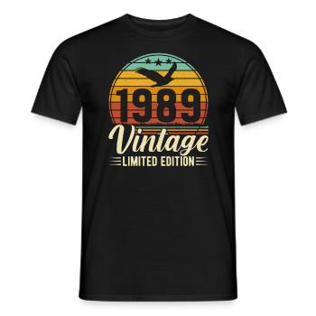 Kreatives 1989 Jahrgang Geburtstagsgeschenk - Männer T-Shirt - Schwarz - Vorne - AI Model Male 178 light (178cm)
