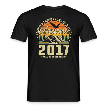 Unique 2017 Vintage Anniversary Design - Men's T-Shirt - black - Front - AI Model Male 178 light (178cm)