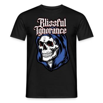 Red-Eyed Skull Hood - TonzoBeast - Men's T-Shirt - black - Front - AI Model Male 178 light (178cm)