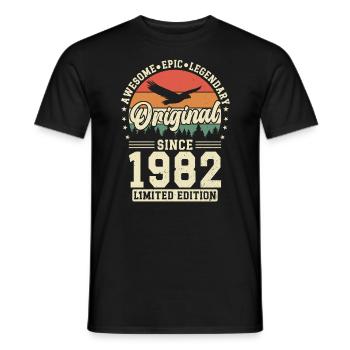 Einzigartiges 1982er Jahrgang Vintage Retro-Design - Männer T-Shirt - Schwarz - Vorne - AI Model Male 178 light (178cm)