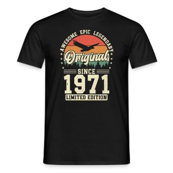 Kreative 1971 Jahrgang Retro Vintage Design - Männer T-Shirt - Schwarz - Vorne - AI Model Male 178 light (178cm)