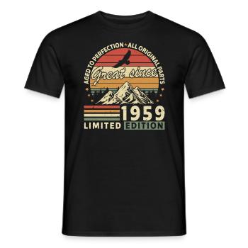 Vintage 1959 - Legendary Birth Year - Men's T-Shirt - black - Front - AI Model Male 178 light (178cm)