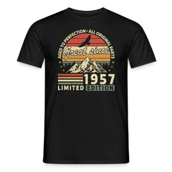 Legendary 1957 Vintage Birthday - Männer T-Shirt - Schwarz - Vorne - AI Model Male 178 light (178cm)