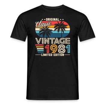 Vintage Legend 1981 - Männer T-Shirt - Schwarz - Vorne - AI Model Male 178 light (178cm)