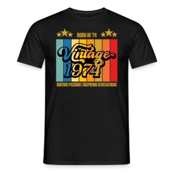 Special Celebration 50th Birthday - Vintage 1974 - Men's T-Shirt - black - Front - AI Model Male 178 light (178cm)