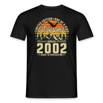 Vintage Legend 2002 - Retro Birthday Gift - Männer T-Shirt - Schwarz - Vorne - AI Model Male 178 light (178cm)