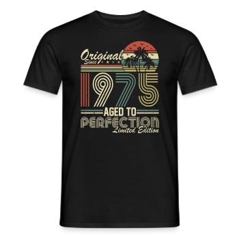Vintage 1975 - Retro Birthday Gift Idea - Männer T-Shirt - Schwarz - Vorne - AI Model Male 178 light (178cm)