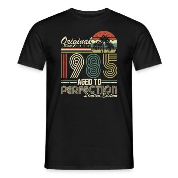 Vintage 1985 - Retro Birthday Gift - Männer T-Shirt - Schwarz - Vorne - AI Model Male 178 light (178cm)