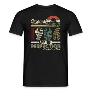 Vintage 1986 - Retro Birthday Gift Idea - Männer T-Shirt - Schwarz - Vorne - AI Model Male 178 light (178cm)