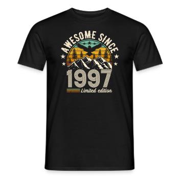 Vintage 1997 Legends - Men's T-Shirt - black - Front - AI Model Male 178 light (178cm)