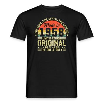 1958 Vintage Legend – Retro Birthday Gift - Männer T-Shirt - Schwarz - Vorne - AI Model Male 178 light (178cm)