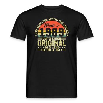 Original 1989 Vintage Birthday - Männer T-Shirt - Schwarz - Vorne - AI Model Male 178 light (178cm)