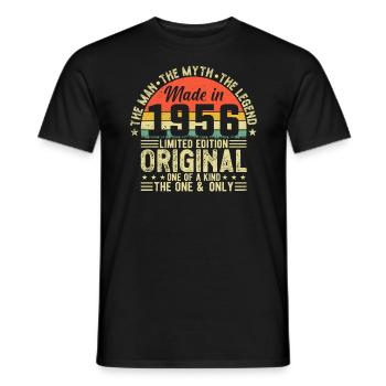 Vintage 1956 - Retro Birthday Gift Idea - Männer T-Shirt - Schwarz - Vorne - AI Model Male 178 light (178cm)
