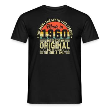 1960 Vintage Legends - Retro Birthday Gift - Männer T-Shirt - Schwarz - Vorne - AI Model Male 178 light (178cm)