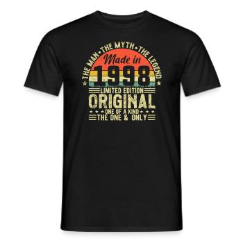 Vintage Legend 1998 - Männer T-Shirt - Schwarz - Vorne - AI Model Male 178 light (178cm)