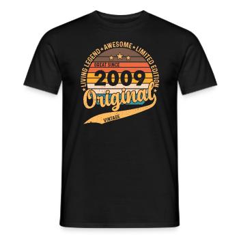 Vintage 2009 - Retro Birthday Gift - Männer T-Shirt - Schwarz - Vorne - AI Model Male 178 light (178cm)