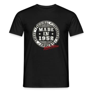 Retro Patch Vintage 1952 Birthday Gift - Men's T-Shirt - black - Front - AI Model Male 178 light (178cm)