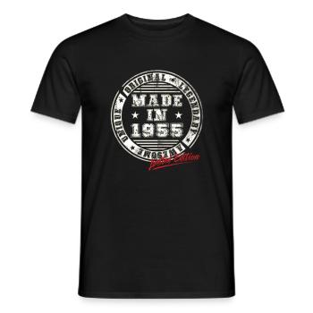 Rétro Patch Vintage 1955 cadeau d’anniversaire - T-shirt homme - noir - Devant - AI Model Male 178 light (178cm)
