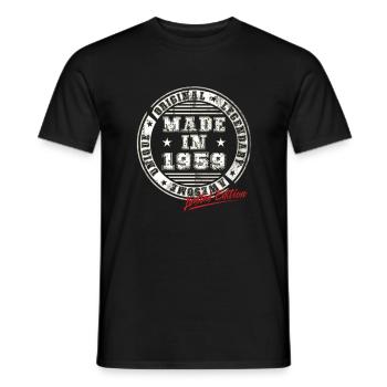 Retro Patch Vintage 1959 Birthday Gift - Men's T-Shirt - black - Front - AI Model Male 178 light (178cm)
