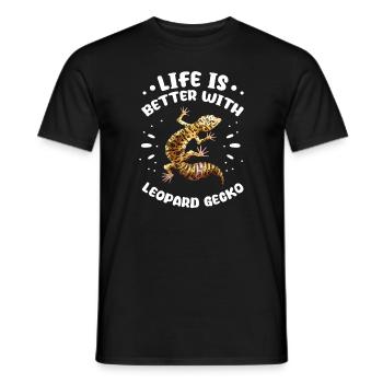 Gecko Salamander Lizard Reptile Gift - Men's T-Shirt - black - Front - AI Model Male 178 light (178cm)