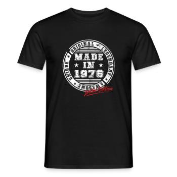 Retro Patch Vintage 1976 Birthday Gift - Men's T-Shirt - black - Front - AI Model Male 178 light (178cm)