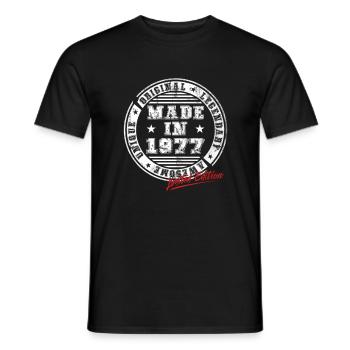 Rétro Patch Vintage 1977 cadeau d’anniversaire - T-shirt homme - noir - Devant - AI Model Male 178 light (178cm)