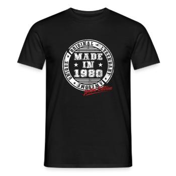 Retro Patch Vintage 1980's Birthday Gift - Men's T-Shirt - black - Front - AI Model Male 178 light (178cm)